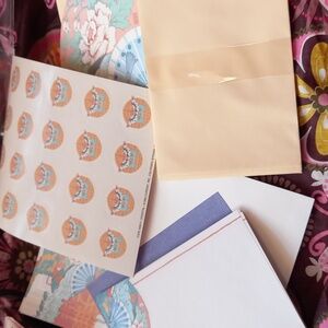 Asian Fan Stationery Set In A Nice Soft Vynil Case